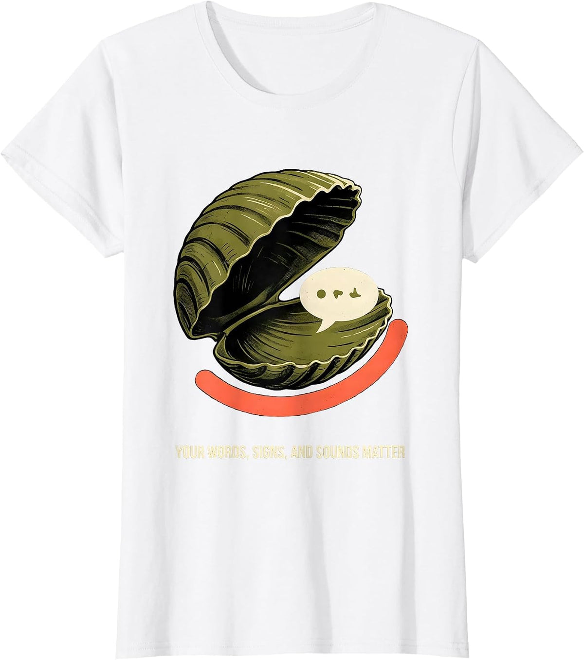 Women's Your Words Signs And Sounds Matter Midcentury Modern Speech T-Shirt - White