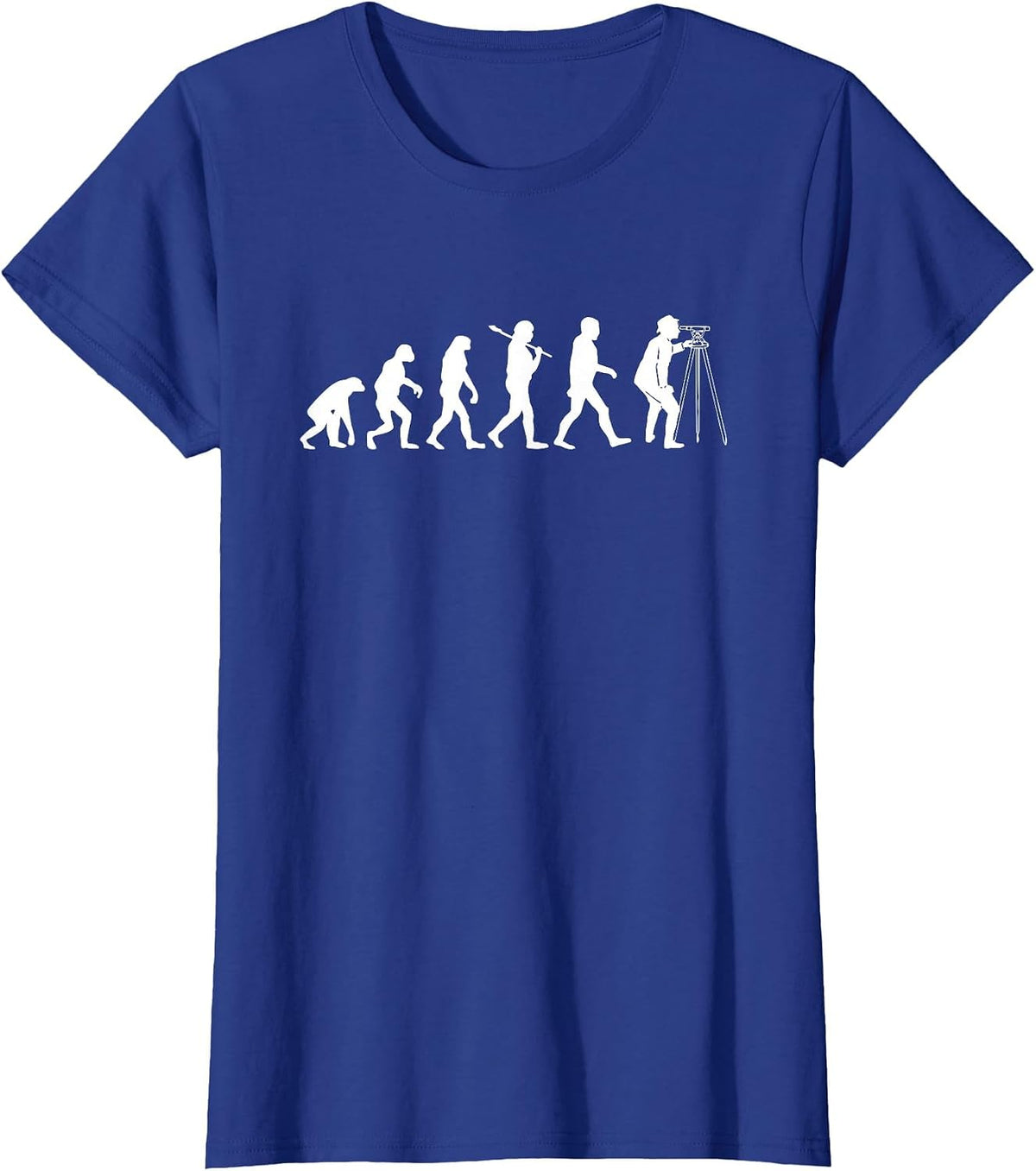 Surveyor Evolution Tshirt for Land Surveyors and Engineers T-Shirt - Royal Blue