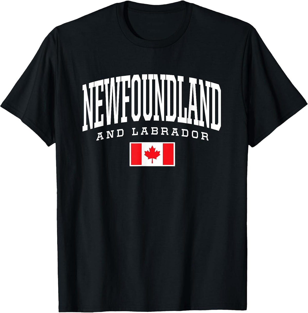 Eh Team Canadian Flag Newfoundland & Labrador Canada T-Shirt - Black