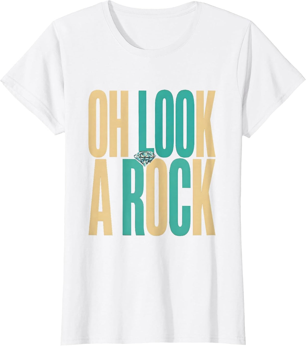 Oh Look, A Rock Rock Collecting Design T-Shirt - White