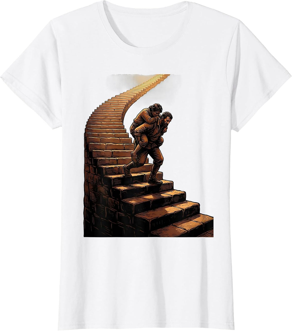 Women's Social Worker Helping Others Climb Graphic Design T-Shirt - White