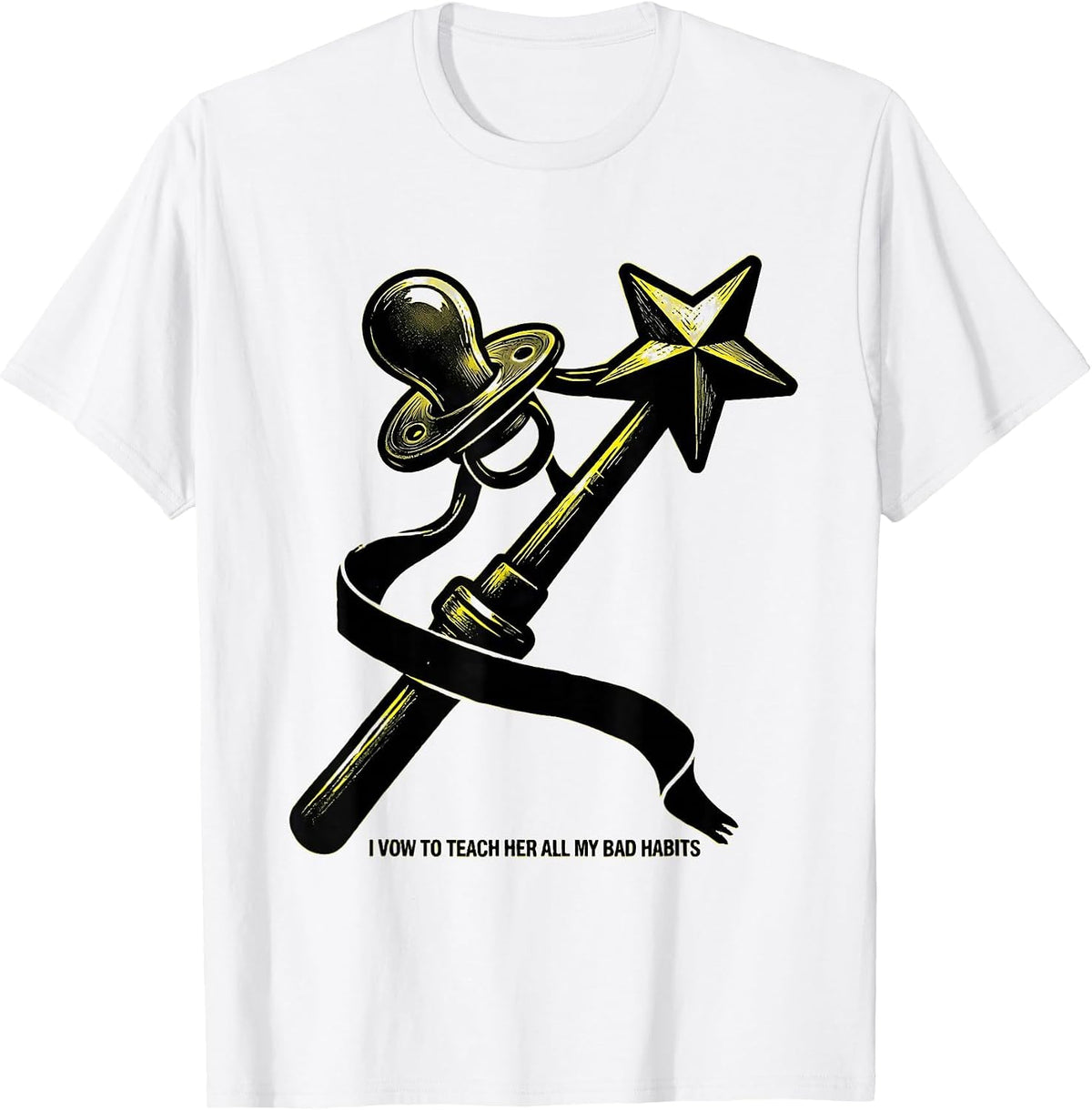 Men's I Vow To Teach Her All My Bad Habits Funny Fairy Godmother T-Shirt - White