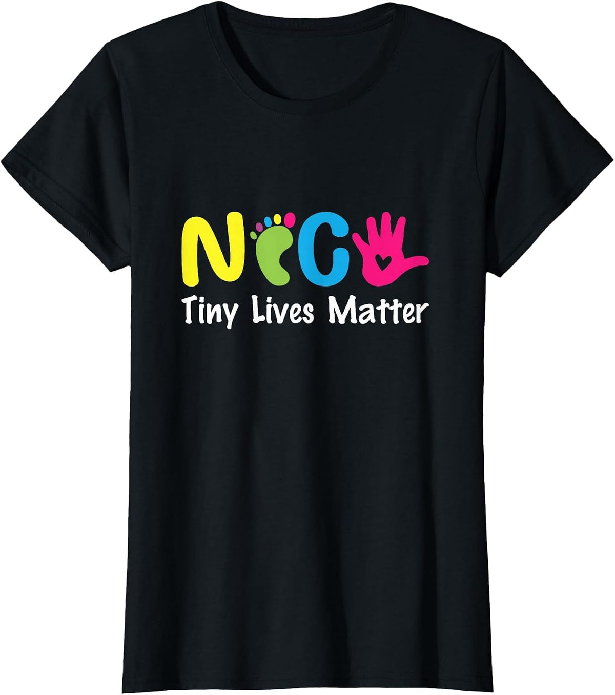 NICU Tiny Lives Matter Neonatal Nurse NICU Nurse T-Shirt - Black