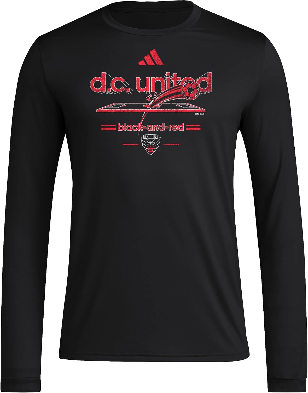adidas Men's D.C. United Pre-Game Long Sleeve T-Shirt - Black\/D.c. United