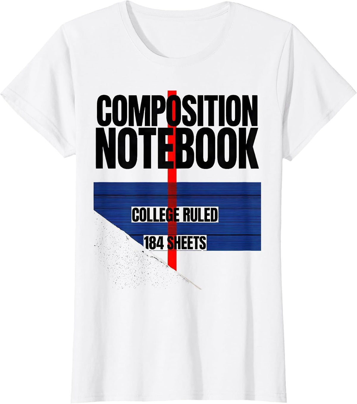 Composition Notebook College Ruled 184 Sheets Teacher T-Shirt - White