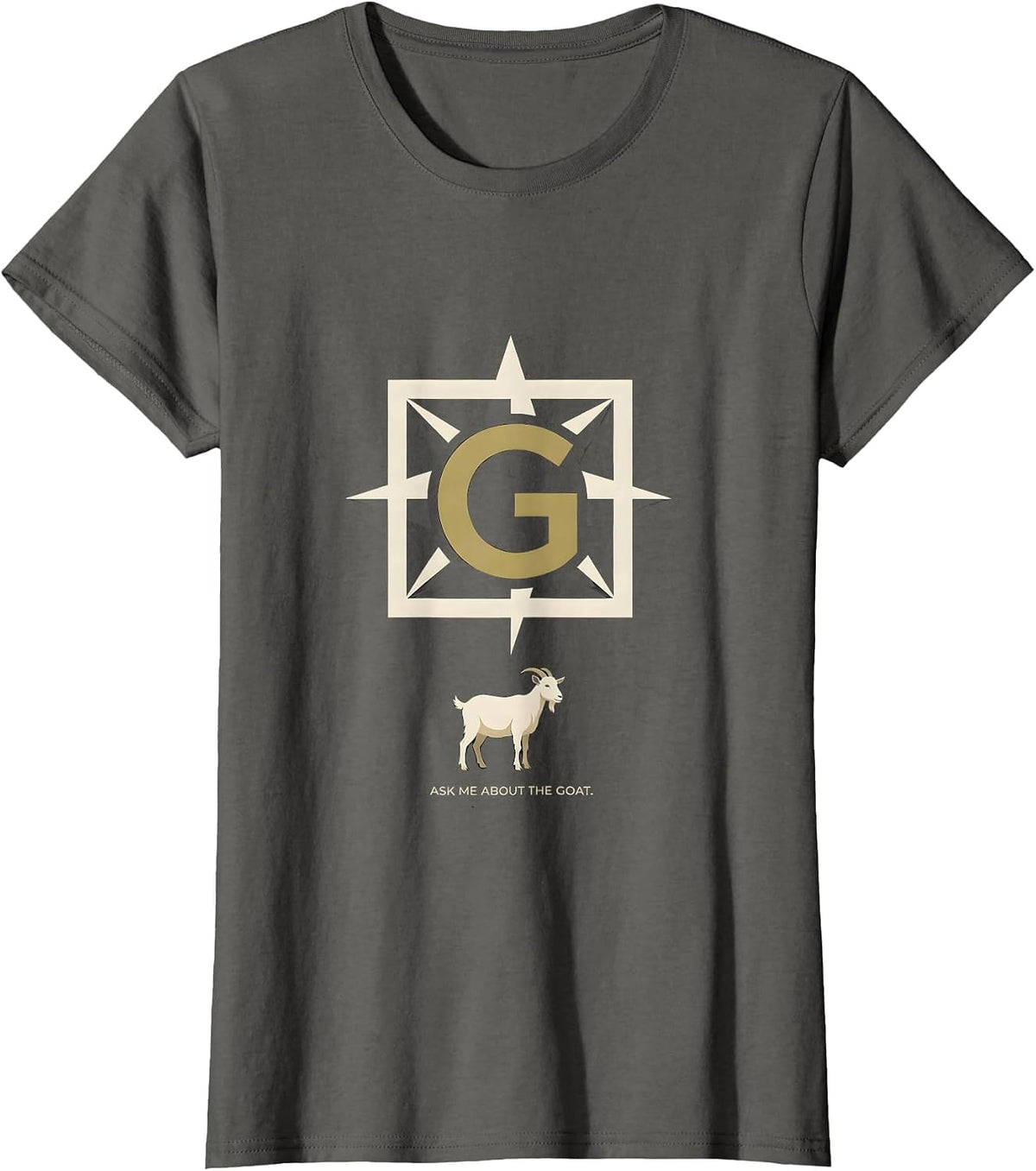 Women's Ask Me About The Goat Freemason Masonic Fraternal Pride T-Shirt - Asphalt Grey
