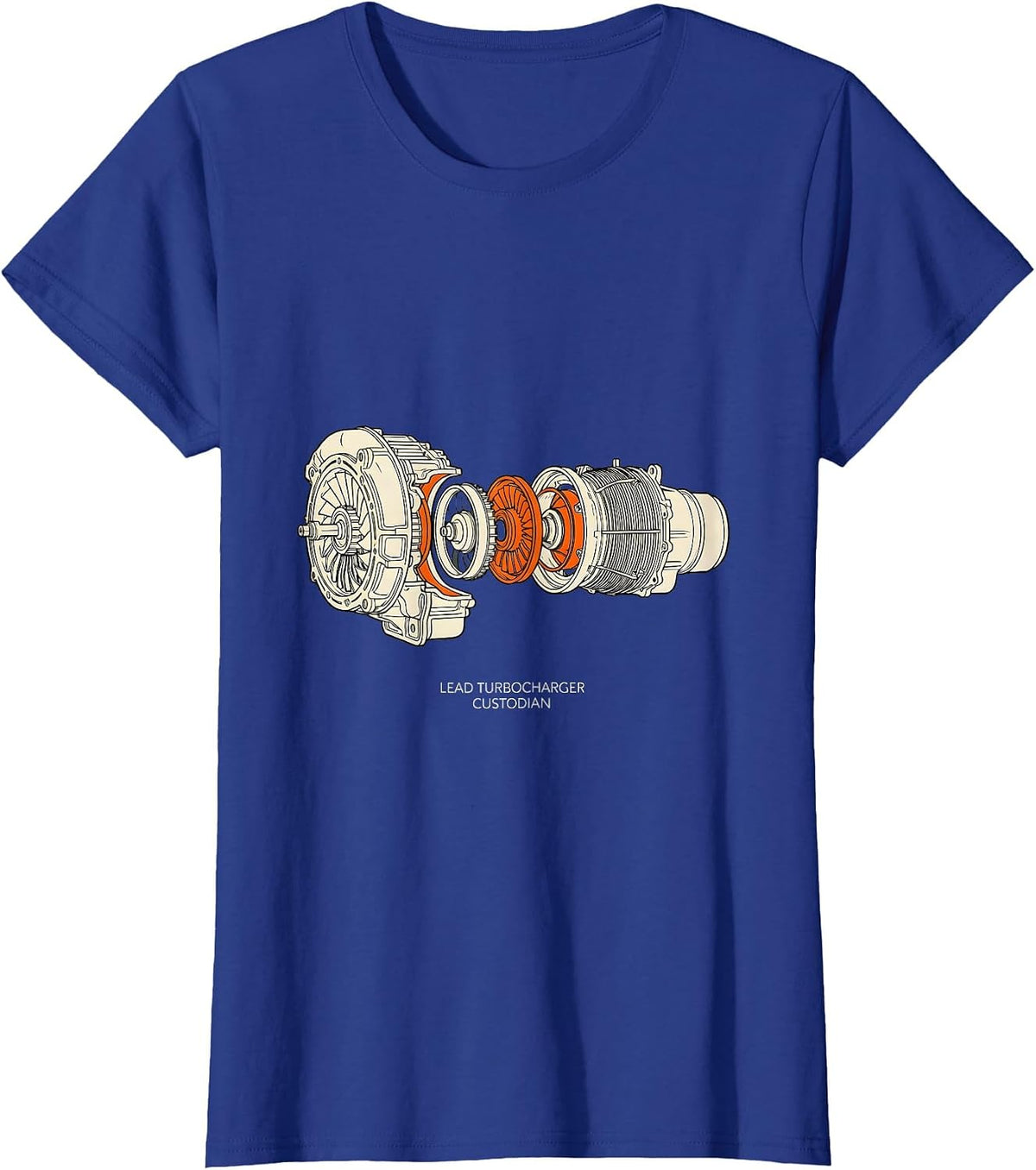 Women's Lead Turbocharger Custodian Funny Car Guy Mechanic Workshop T-Shirt - Royal Blue