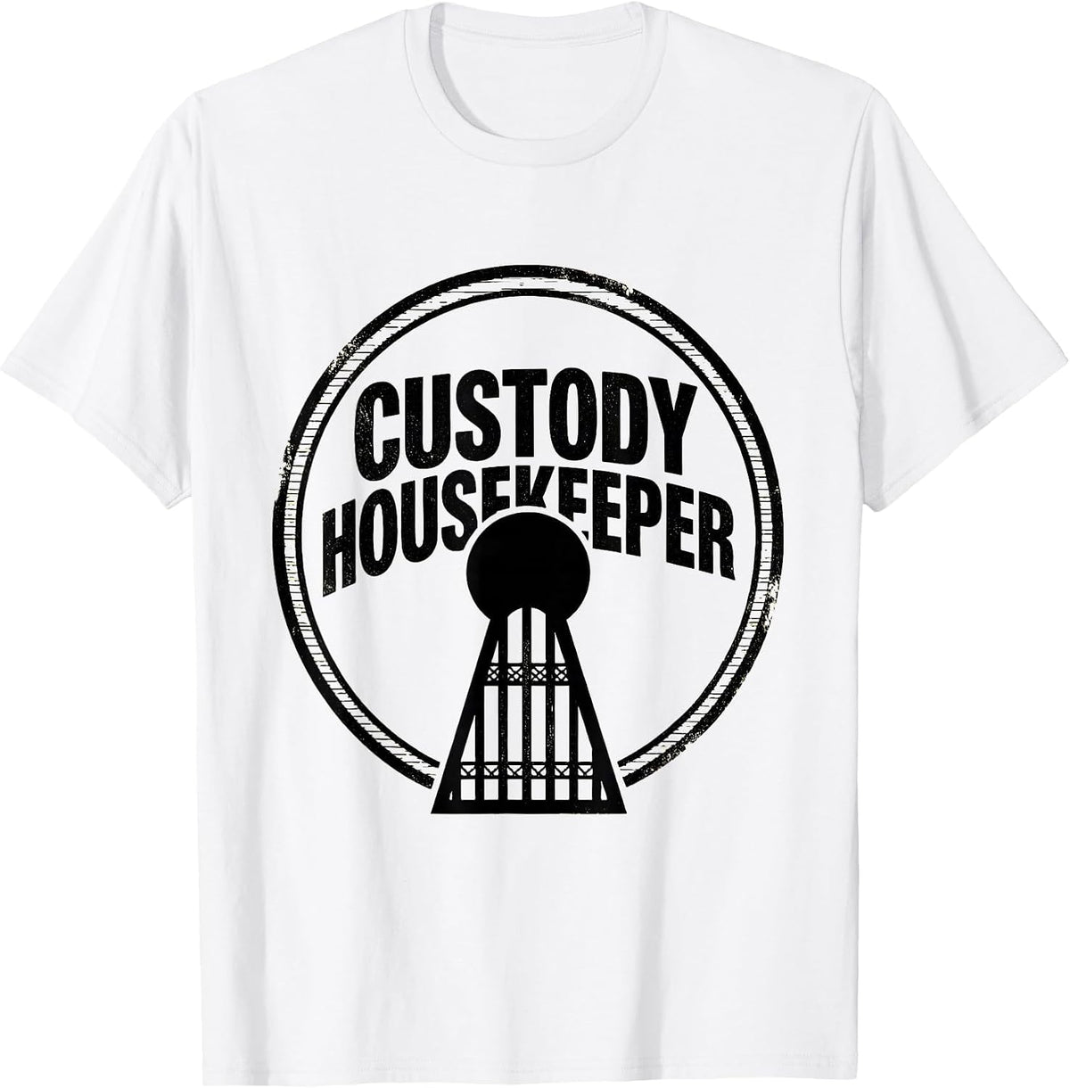 Men's Custody Housekeeper Funny Police Officer Correctional T-Shirt - White