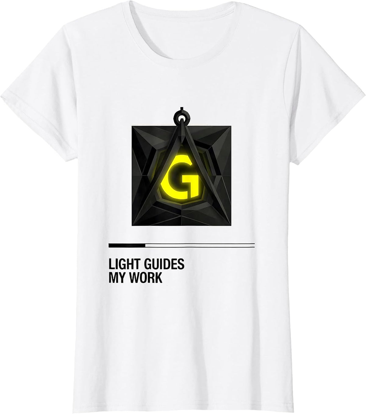 Light Guides My Work Swiss International Freemason Square T-Shirt - White