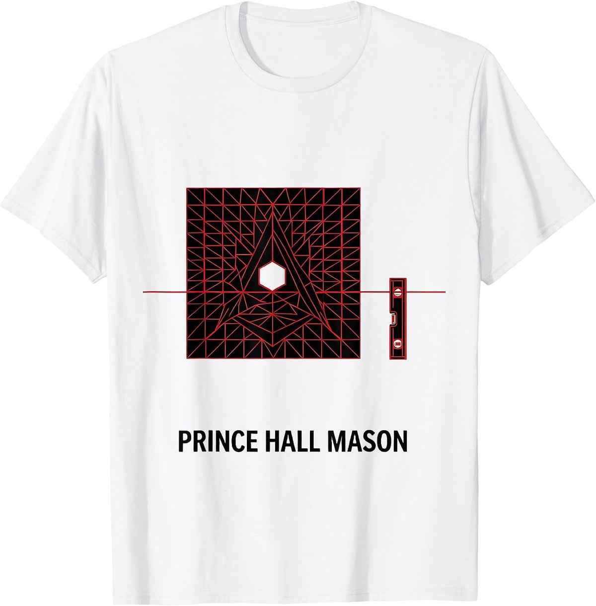 Men's Prince Hall Mason Geometric Masonic Fraternal Pride T-Shirt - White