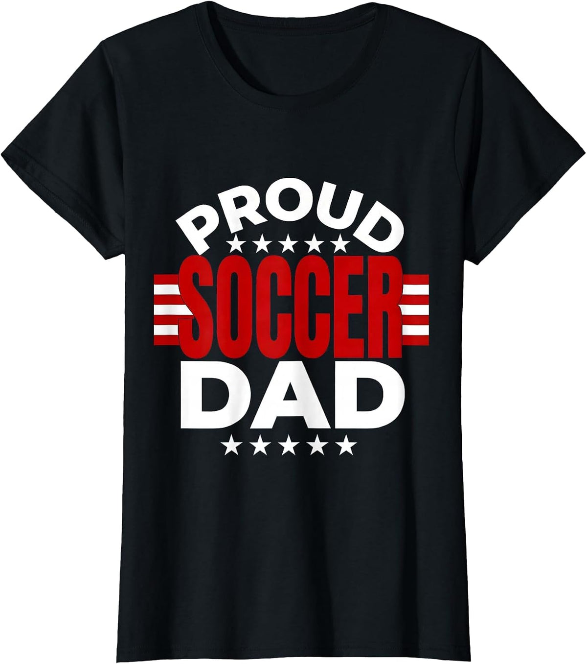 Proud Soccer Dad Graphic Design T-Shirt - Black