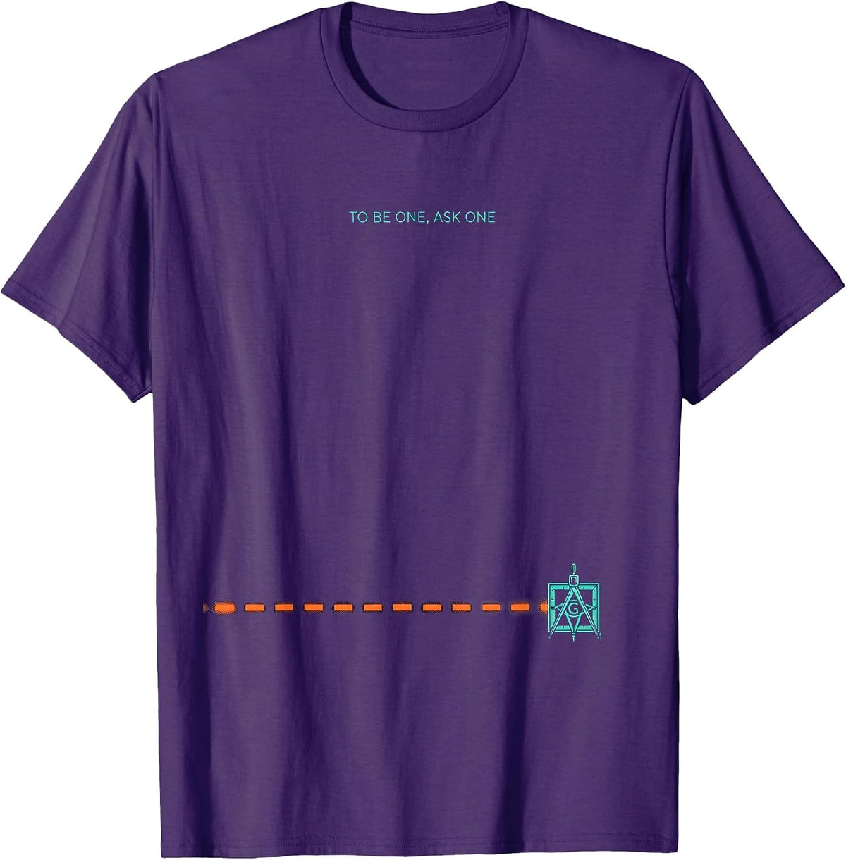 To Be One Ask One Risograph Freemason Square Compass T-Shirt - Purple