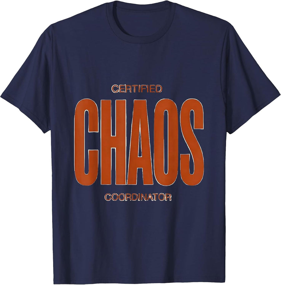 Certified Chaos Coordinator Clown Design T-Shirt - Navy Blue