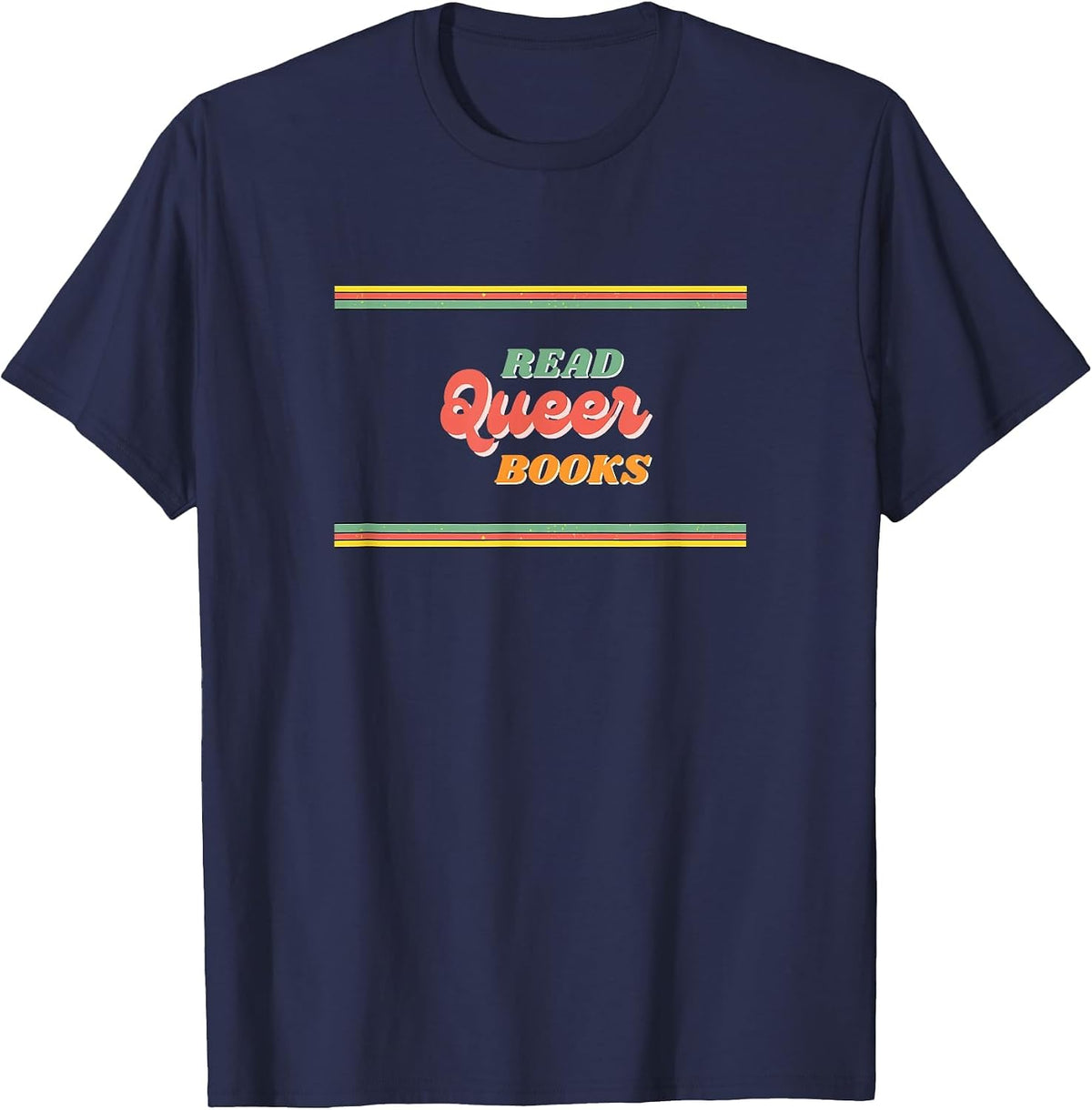 Read Queer Books Retro T-Shirt - Navy Blue