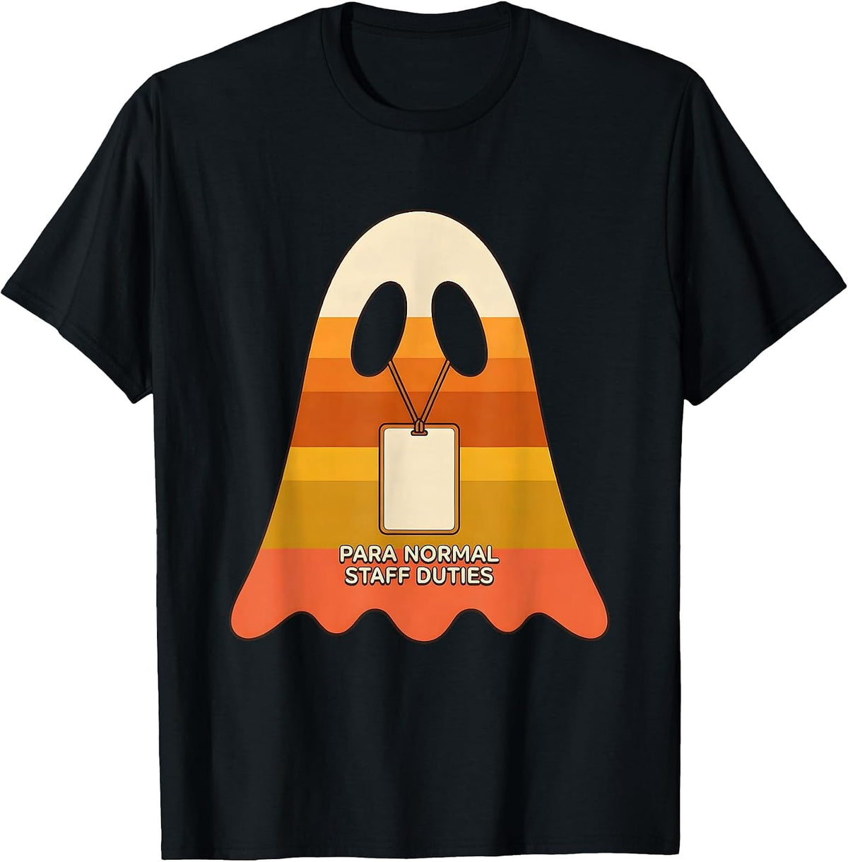 Men's Para Normal Staff Duties Retro 70s Paraeducator Halloween T-Shirt - Black