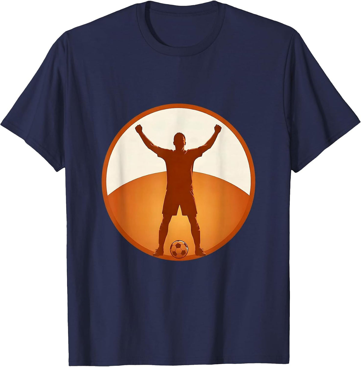 Men's Soccer Dad Cheering at Sunset Graphic Tee T-Shirt - Navy Blue