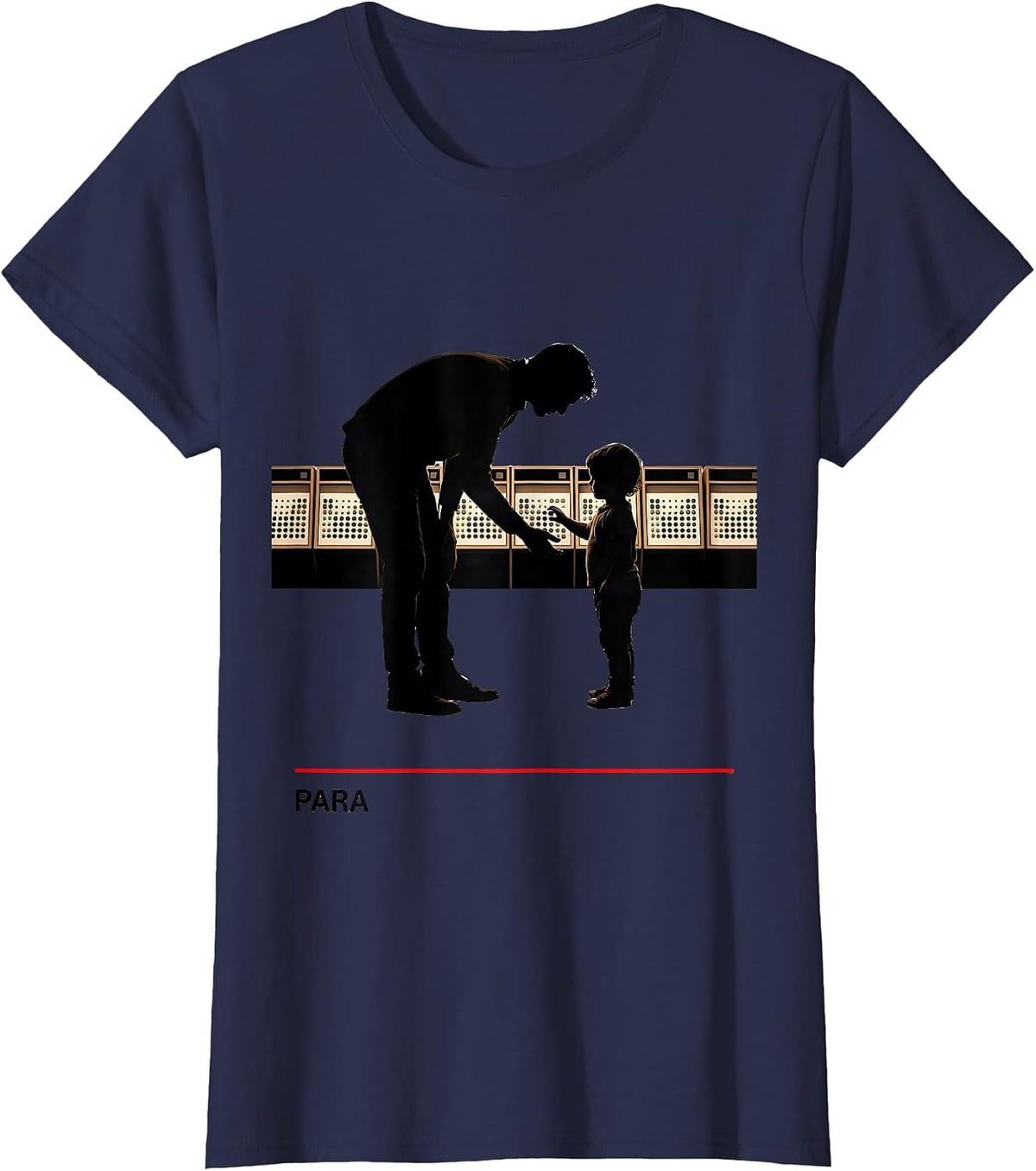 Women's Para Heartfelt Humor School Support Staff Appreciation T-Shirt - Navy Blue