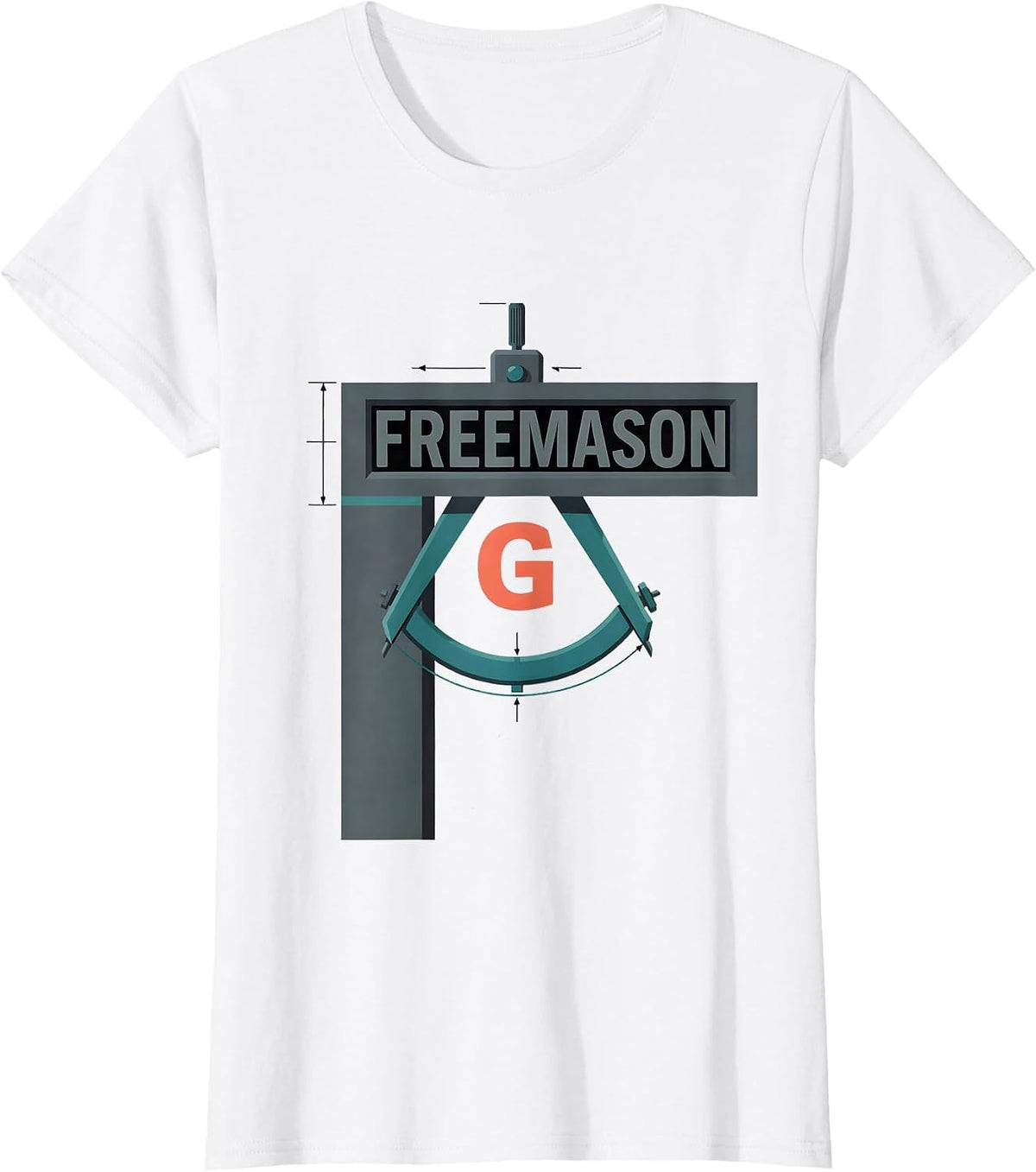 Women's Freemason Square And Compass Fraternal Pride Masonic Gift T-Shirt - White
