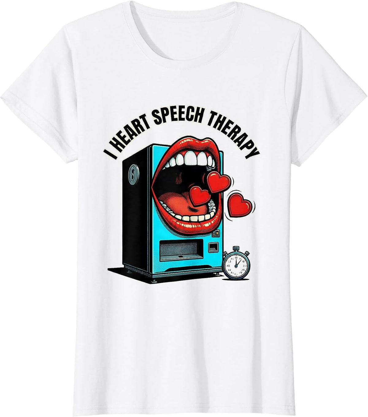 I Heart Speech Therapy Pop Art Speech Pathologist Valentine T-Shirt - White