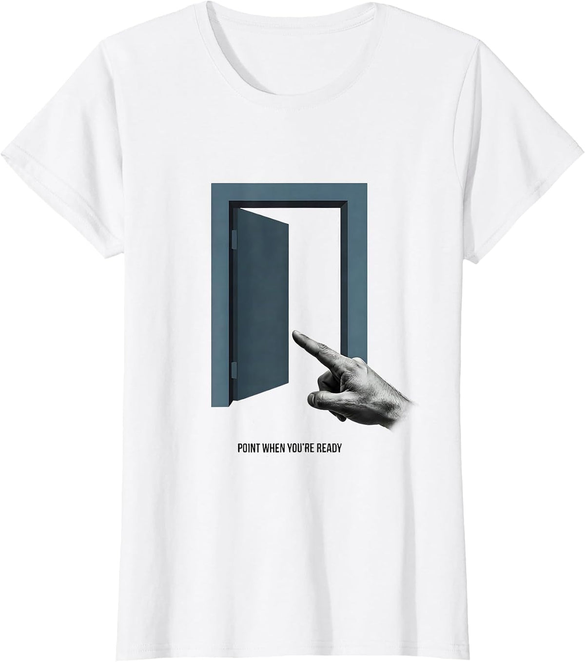 Point When You're Ready Editorial Conceptual Speech Language T-Shirt - White