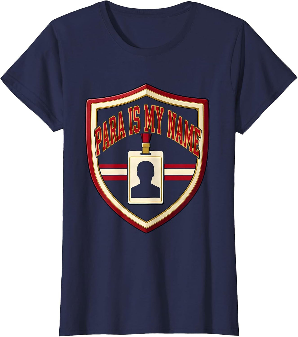 Women's Para Is My Name Funny Paraprofessional School Support Staff T-Shirt - Navy Blue