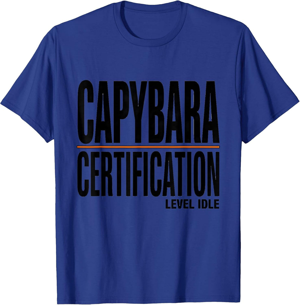 Capybara Certification Level Idle Funny Animal Meme Gamer T-Shirt - Royal Blue
