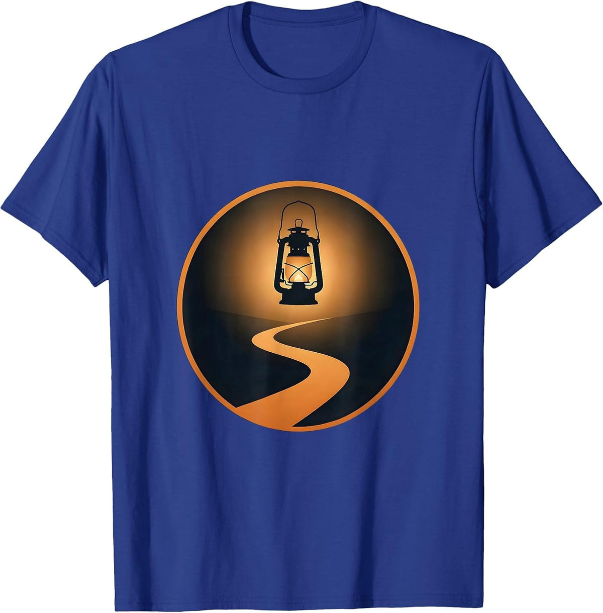 Social Worker Lantern Foggy Path Illustration T-Shirt - Royal Blue
