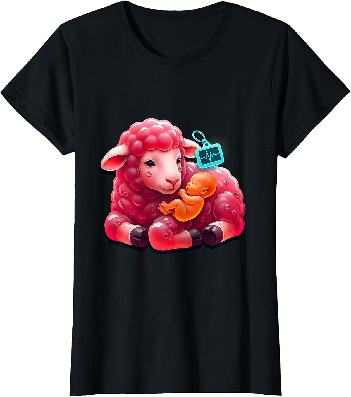 Oversized Gummy Jelly Lamb NICU Nurse Pediatric Pride T-Shirt - Black