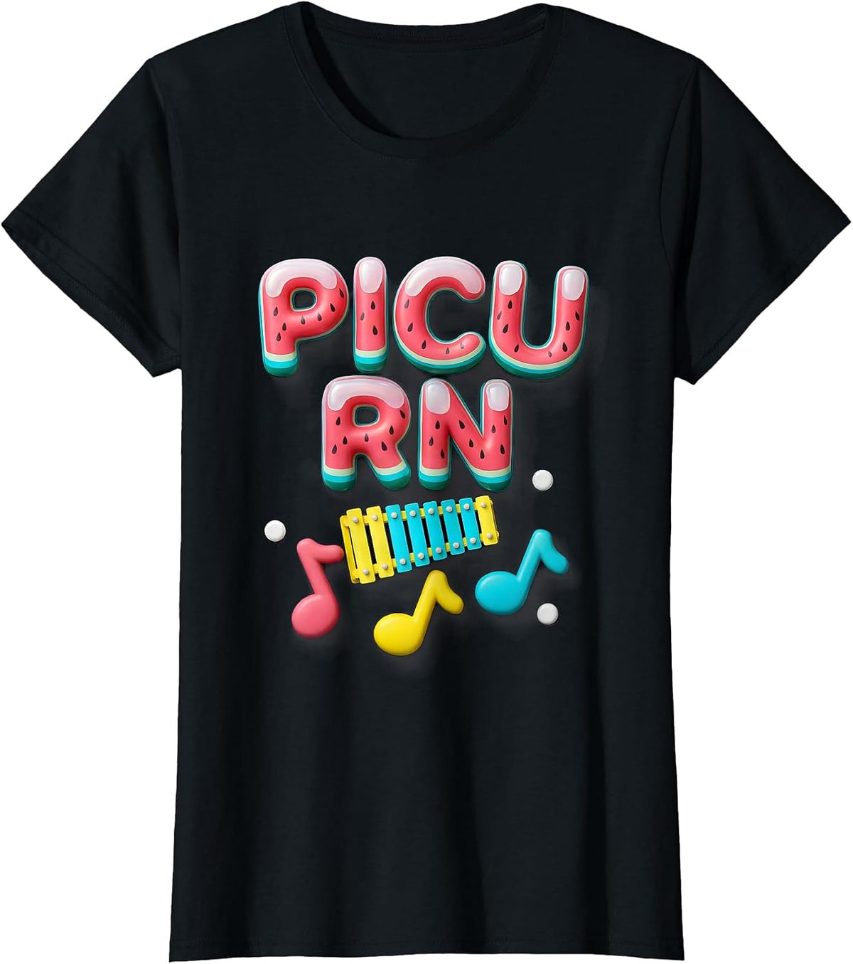PICU RN Cute Pediatric Nurse Practitioner NICU Crew T-Shirt - Black