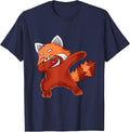 Funny Dabbing Red Panda Lover T-Shirt - Navy Blue