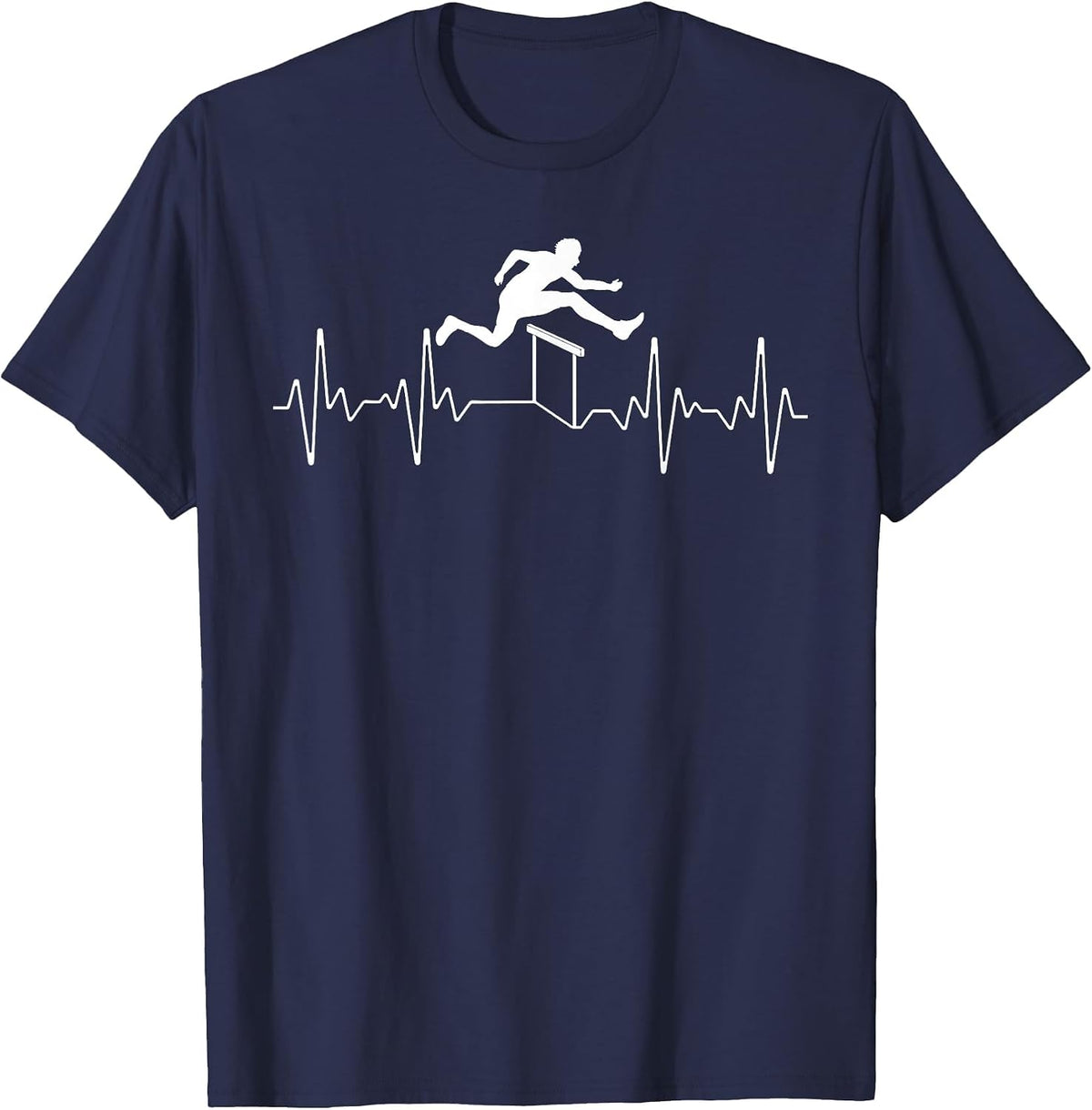 Hurdles Track & Field Art for Men Women Jumper Track Coach T-Shirt - Navy Blue