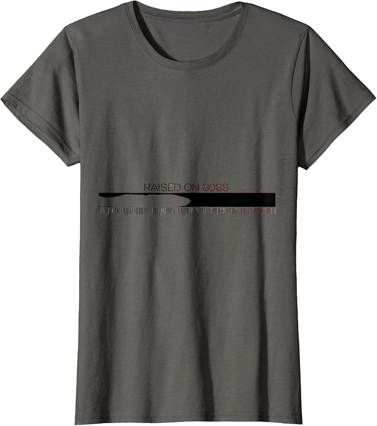 Women's Raised On 808s Minimalist Trap Music Hip Hop Gift T-Shirt - Asphalt Grey