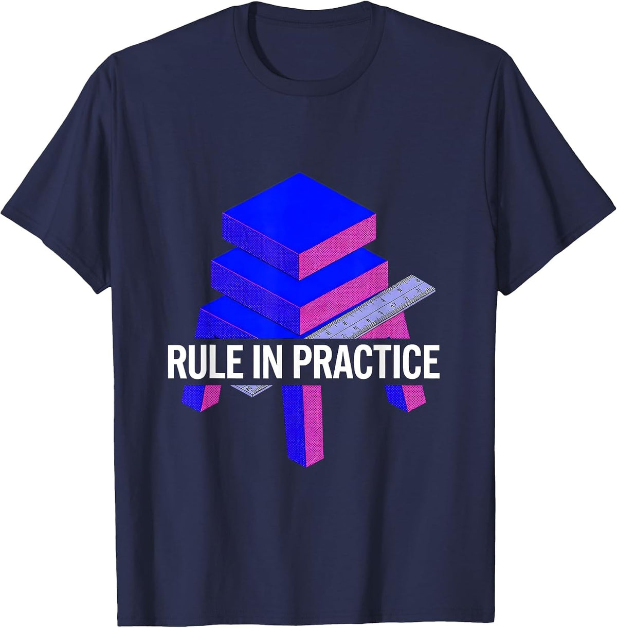 Men's Rule In Practice Bauhaus Modernist Design Enthusiast 100th T-Shirt - Navy Blue
