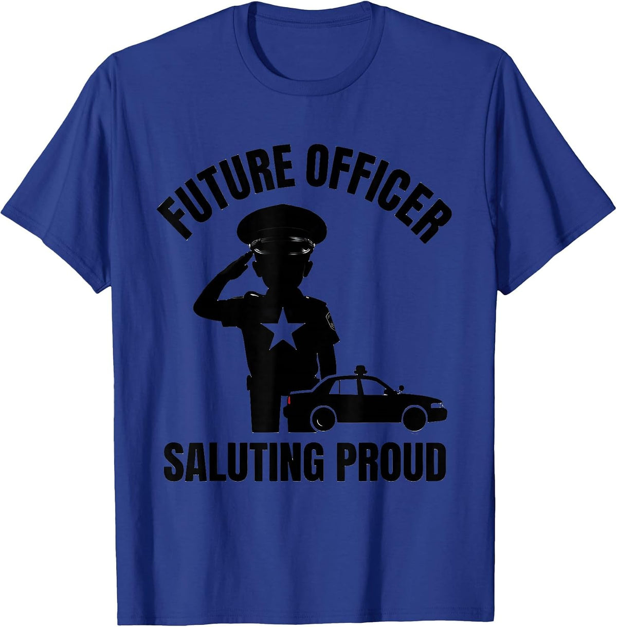 Future Officer Saluting Proud Kids Police Officer Costume T-Shirt - Royal Blue