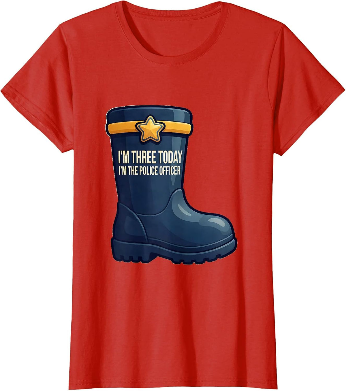 I'm Three Today, I'm The Police Officer Kids Police T-Shirt - Red