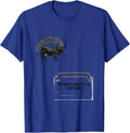Presently Unreachable Lying Down Minimalist Highland Cow T-Shirt - Royal Blue