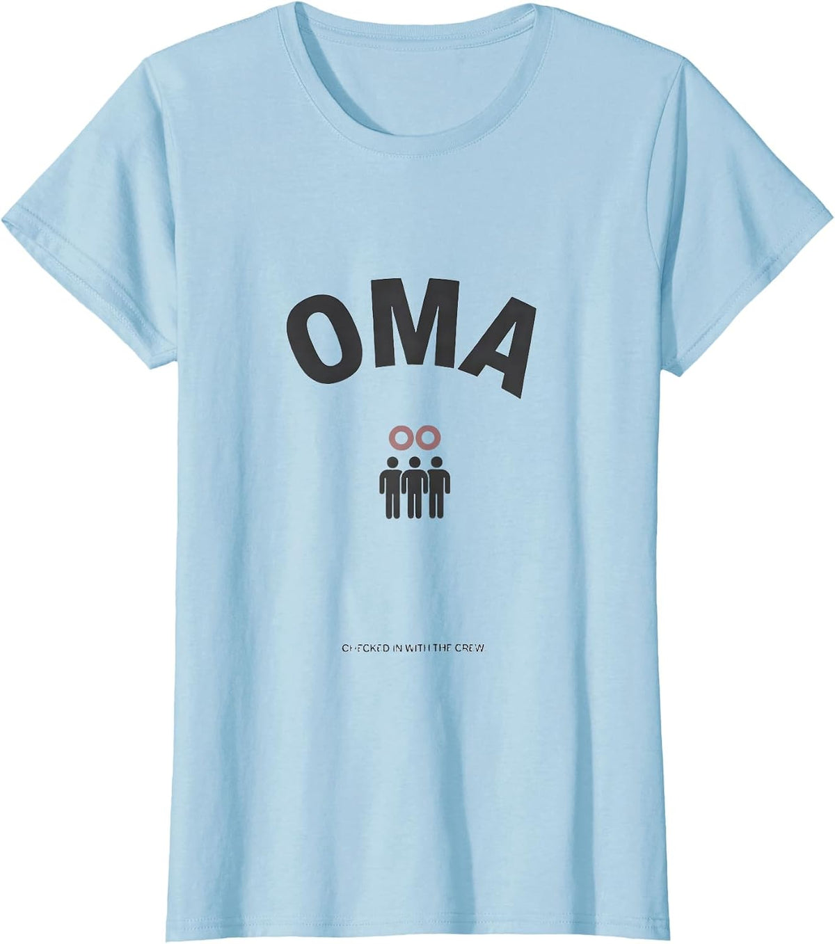 Oma Checked In With The Crew Family Vacation Matching Bow T-Shirt - Baby Blue