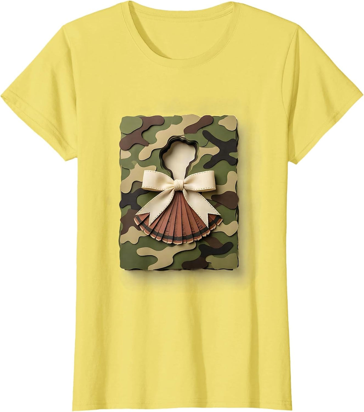 Camo Bow Hunting Ol Lady Outdoor Pride T-Shirt - Lemon Yellow