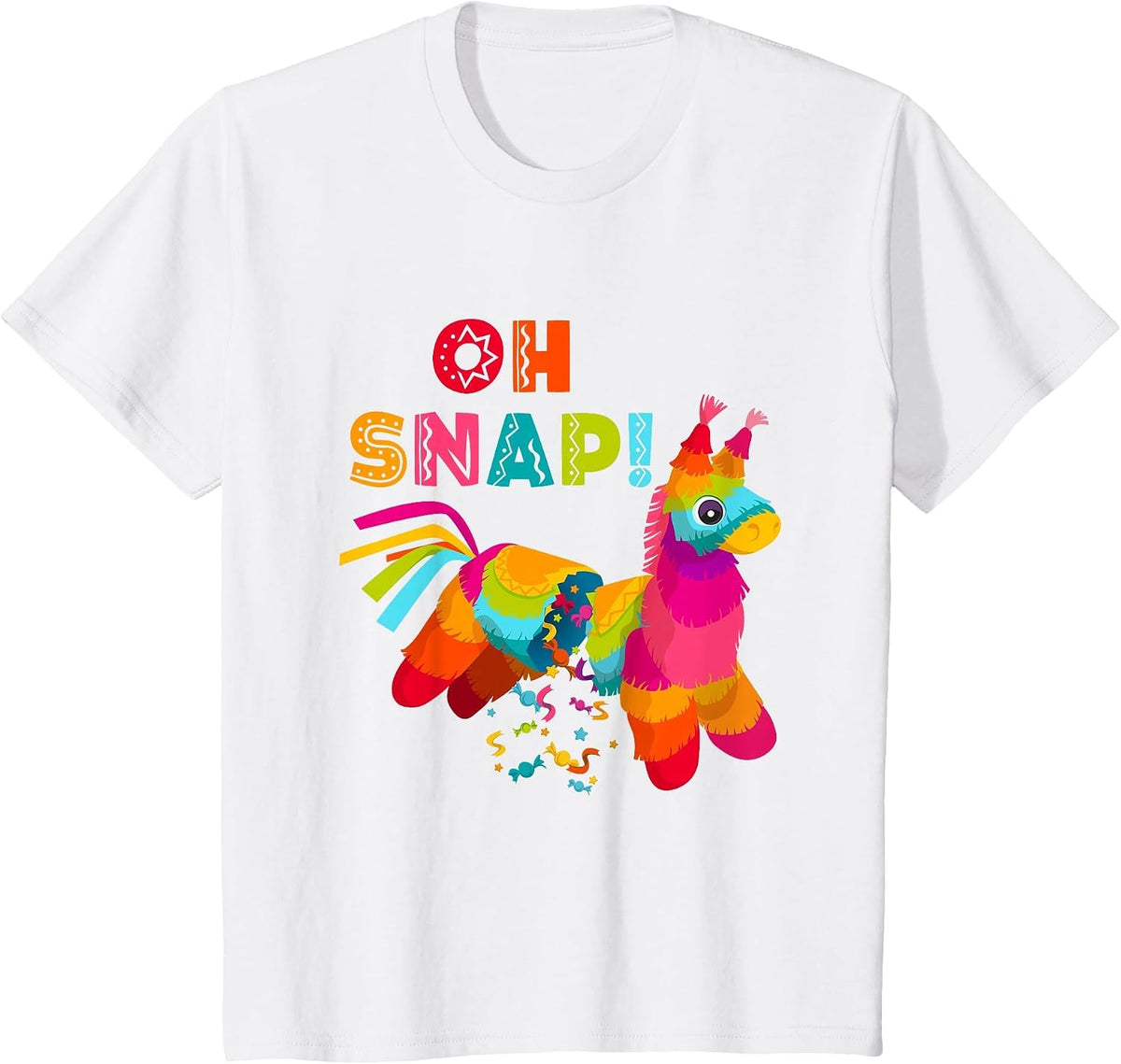 Pinata Oh Snap Serape Cinco De Mayo Mexican Fiesta T-Shirt - White