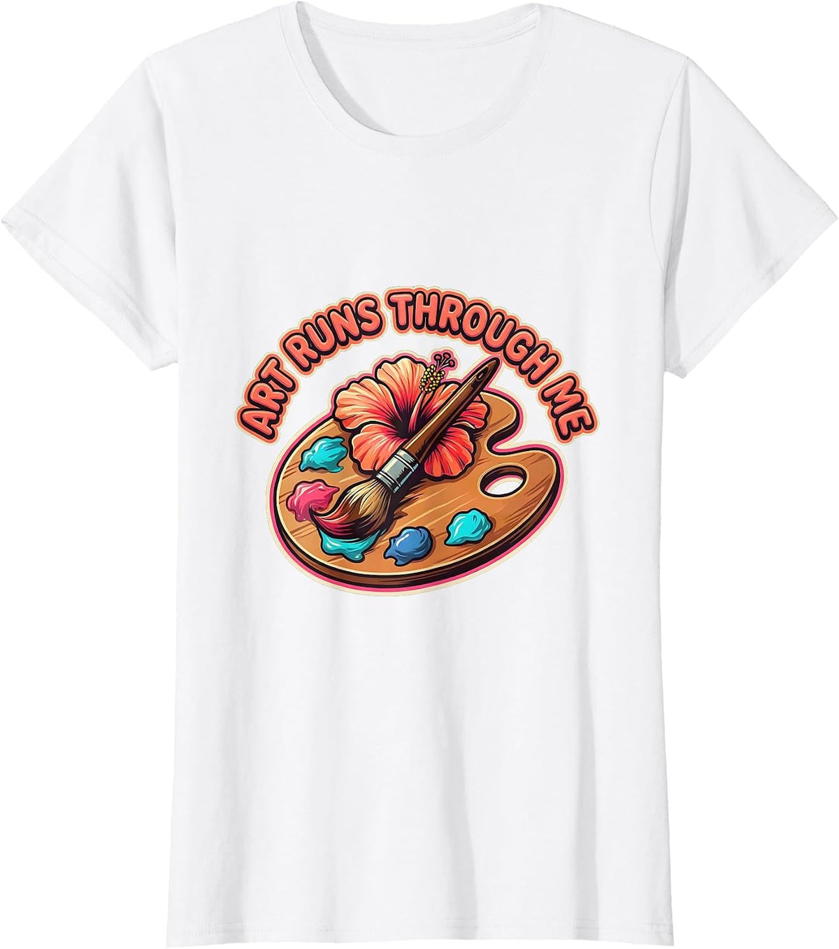 Art Runs Through Me Renaissance Design T-Shirt - White