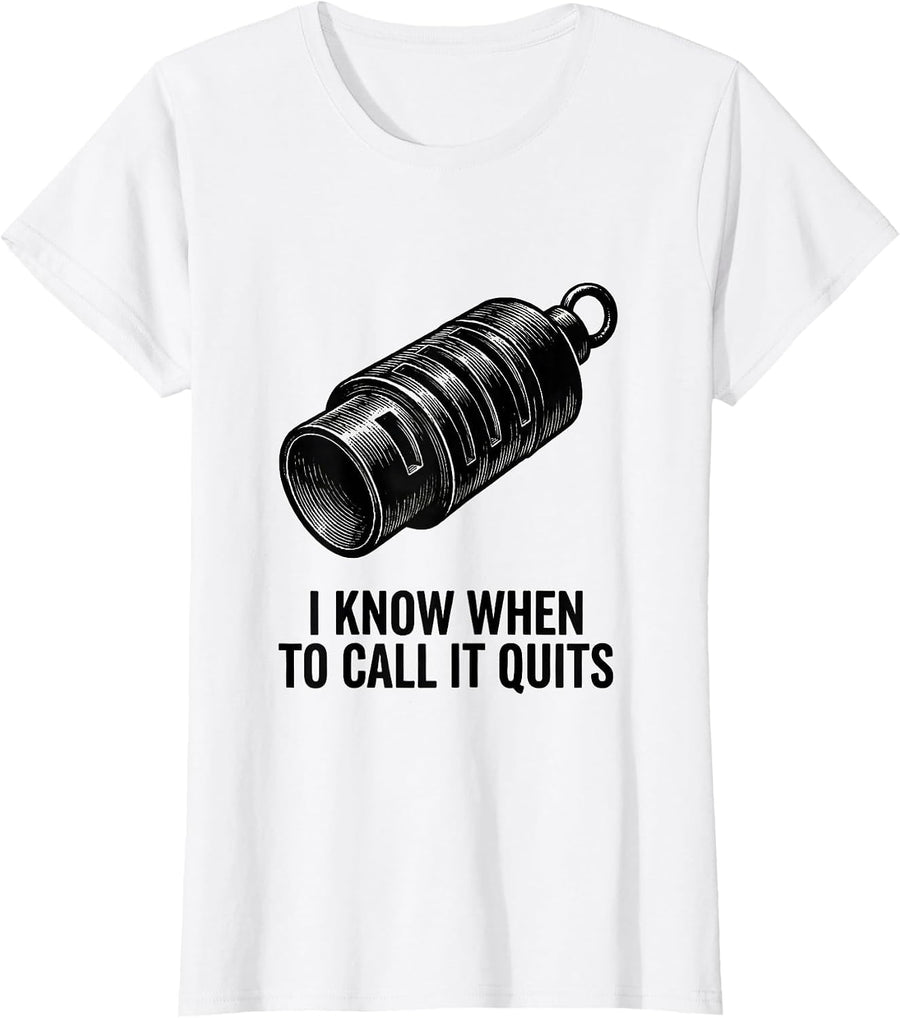 Women's I Know When To Call It Quits Funny Duck Hunter Hunting Dad T-Shirt - White
