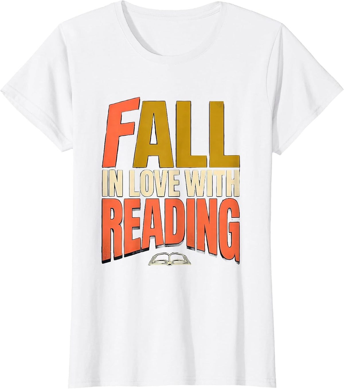 Fall In Love With Reading Midcentury Modern Teacher Book T-Shirt - White
