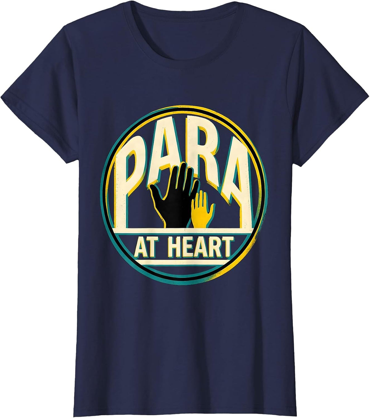 Women's Para At Heart Funny Paraprofessional Paraeducator School T-Shirt - Navy Blue
