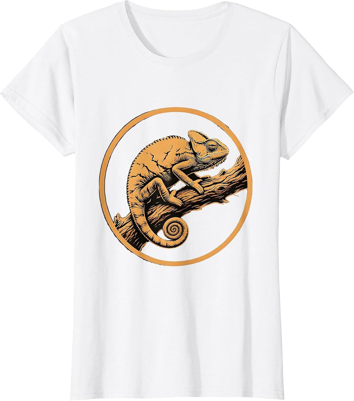 Chameleon Camouflage Tree Bark Nature Art T-Shirt - White
