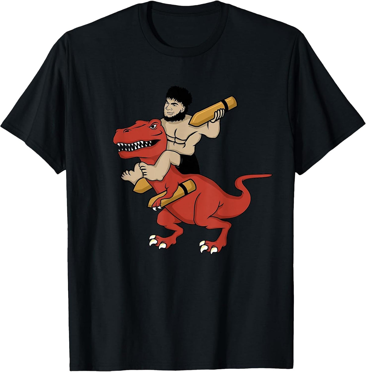 Vintage WW2 327th Bomb Squadron Gorilla Man Riding A T-Rex T-Shirt, Men, Black, Small - As Pictured