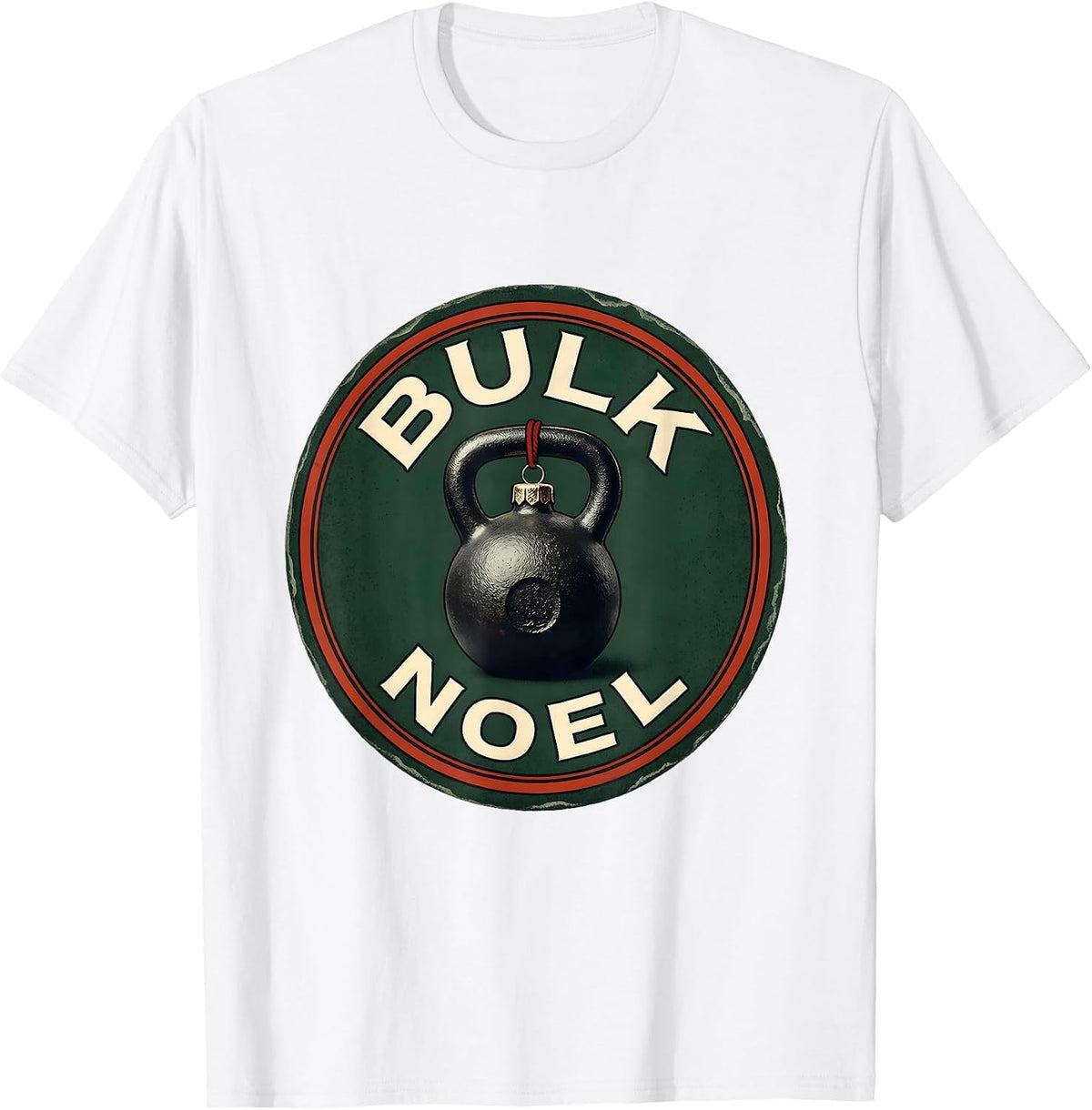 Men's Bulk Noel Funny Christmas Weightlifting Gym Workout Gift T-Shirt - White
