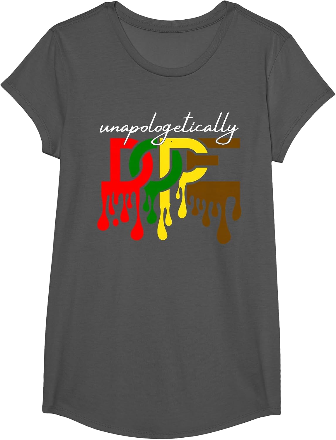Unapologetically Dope Juneteenth Freedom Day Black History T-Shirt - Girls Asphalt Grey