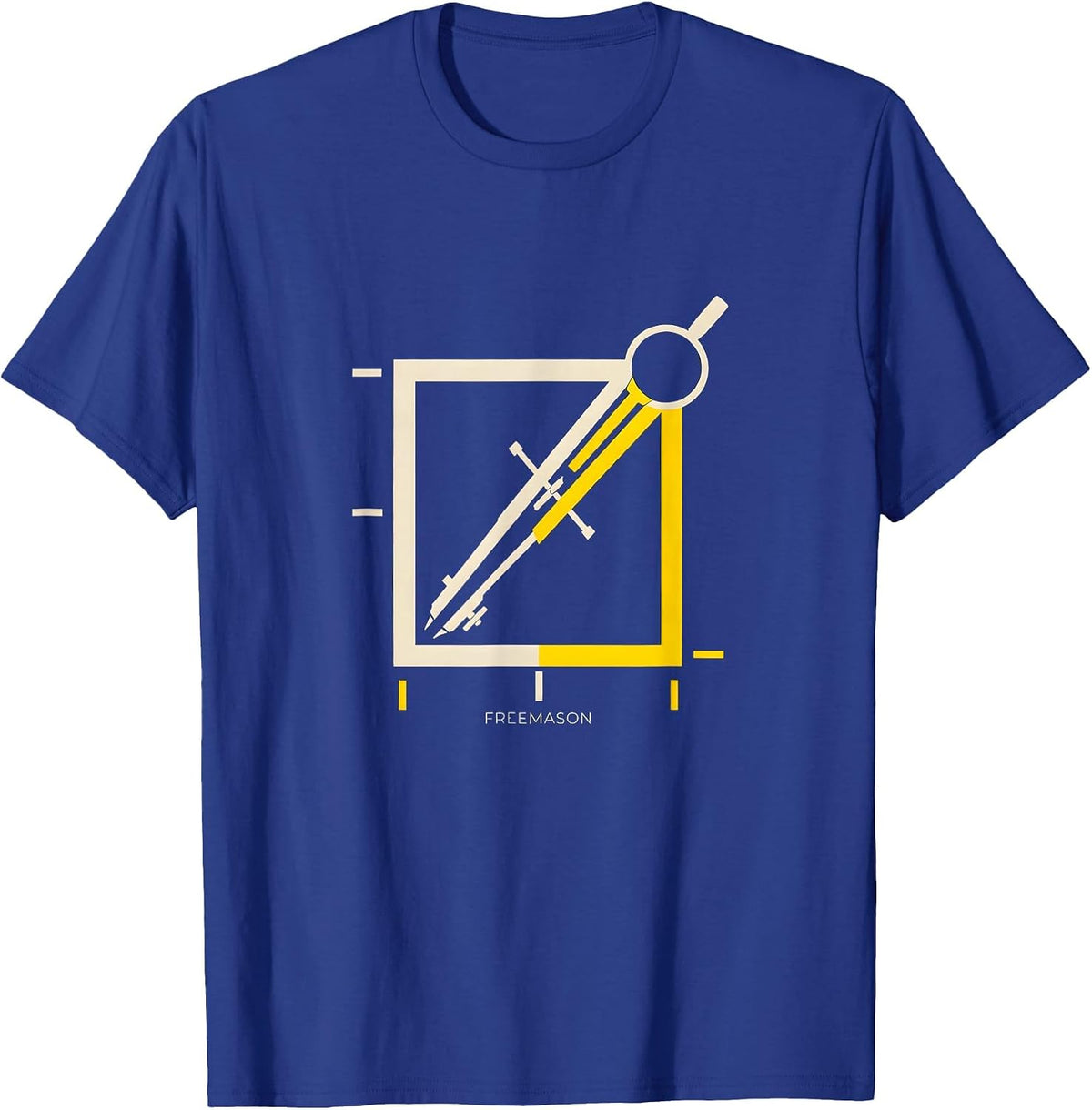 Freemason Minimalist Square And Compass Fraternal Pride T-Shirt - Royal Blue