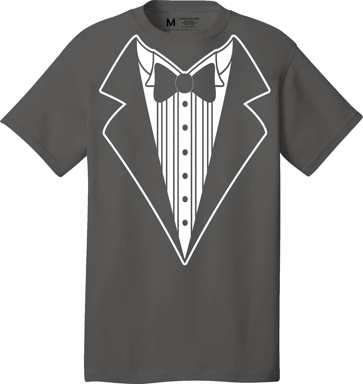 Men's Funny Tuxedo T-Shirt Black - Charcoal Button