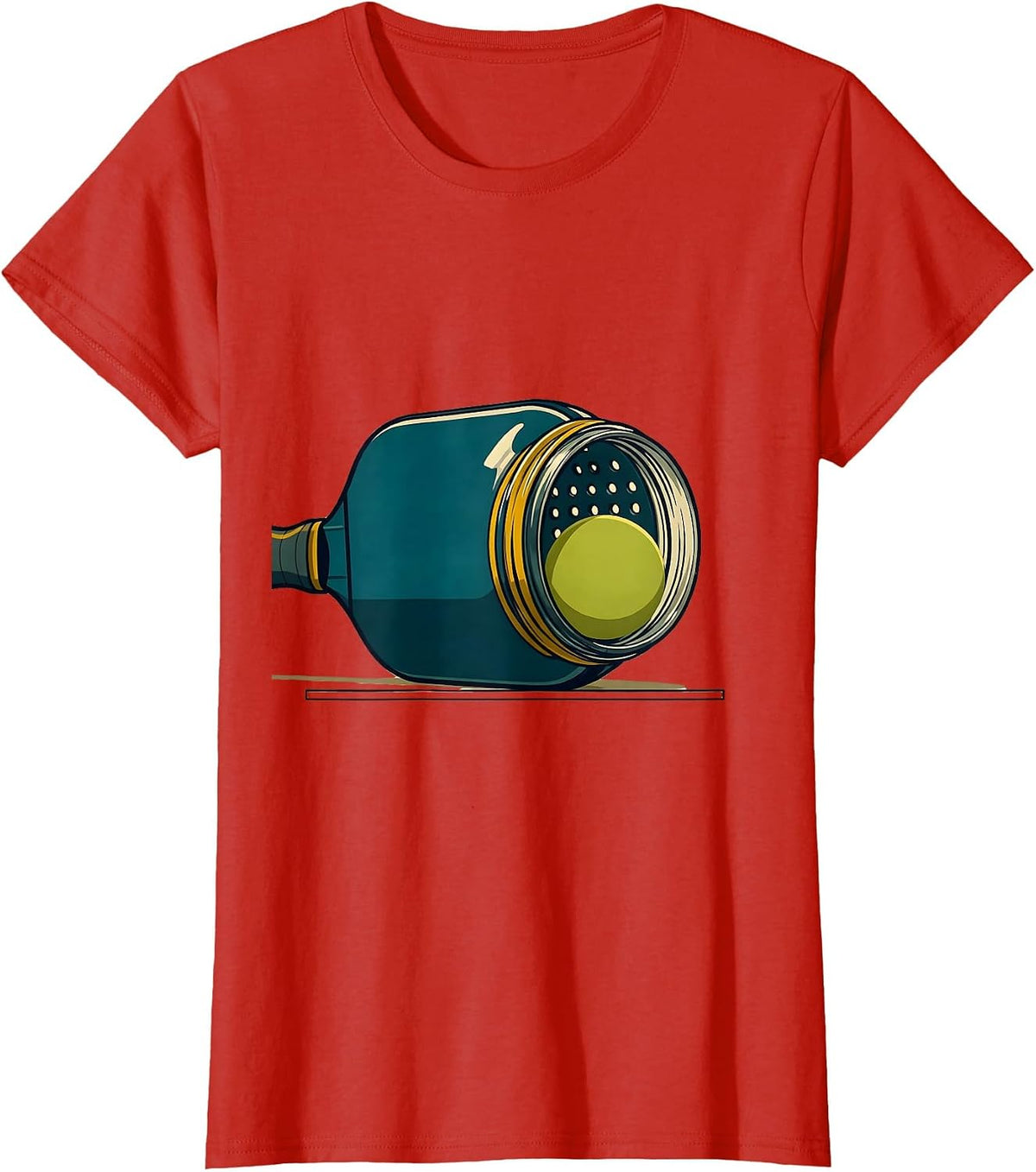 Women's Pickleball Paddle Mason Jar Pun Adult Humor T-Shirt - Red